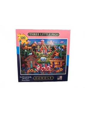 Dowdle Three Little Pigs 500 Pc Folk Art Puzzle NEW